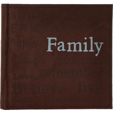 Odea Pioneer Familie Text Design Genäht Velourslederimitat Cover Foto Album, Braun