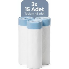 Odea Haustier Otomatik Kedi Tuvaleti Orjinal Büzgülü Çöp Poşeti 45 Adet (3 Rulo X15)