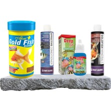 Odea Purecanpati Japon Balığı Bakım ve Vitamin Seti – Yem (450G), Su Düzenleyici, Vitamin ve Mineral – Ahm Gold Fish Granulat, Reeflowers Effective Conditioner, Deep Fix Fishavit