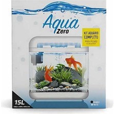 Odea Atakan Petshop Aqua Zero ES-4000 Nano Şelale Filtreli Dekoratif Akvaryum 15LT Beyaz