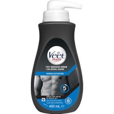 Odea Veet Men Hassas Ciltler Için Tüy Dökücü Krem, Göğüs Sırt Bacak ve Koltuk Altı,%88 Doğal Içerik ve Ginseng Özlü, 400 ml
