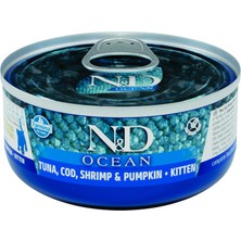 Odea N&d Ocean Yaş Kedi Maması, Konserve Morina Balığı, Karides ve Balkabaklı, Yavru Kedi, 70 gr