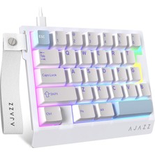 Odea Coverzone Ajazz AK029 Ergonomik 29 Tuşlu Oyun Klavyesi - Rgb Işıklandırma, 8000Hz Polling Hızı, 0.01MM Hızlı Tetikleme, Manyetik Switch Sistemi, Premium Ses Tasarımı (AK029 - Mavi Beyaz)