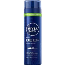 Odea Nıvea Men Erkek Tıraş Jeli Deep Dimension 200ML, Maxx Tech, Aktif Karbon, Kaygan Tıraş Deneyimi