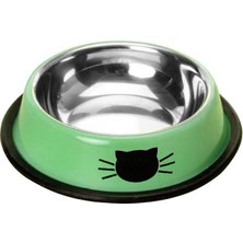 Odea Paslanmaz Çelik 180 ml Yeşil Kaymaz Taban Kedi Köpek Mama ve Su Kabı CIN570YS