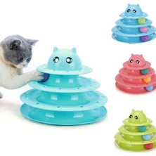 Odea Üç Katlı Kedi Başlıklı Kedi Oyuncağı (Pembe)