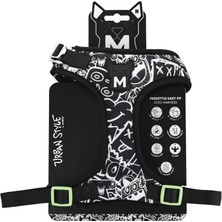 Odea M-Pets Urban Style Siyah/beyaz Easy Fit Köpek Göğüs Tasması (M)
