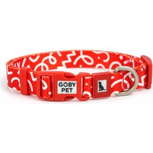 Odea Gobypet Desenli Köpek Boyun Tasması 25 Mm, Ayarlanabilir 39-55 Cm, Güçlendirilmiş Emniyet Kilitli Toka, Paslanmaz Metal D Halka, Dayanıklı Kumaş, Günlük Kullanım, Yürüyüş ve Eğitim Için