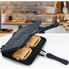 Odea Cookware Eda Döküm El Tostu Makinası Ocak Üstü Gri 17X24 cm ZK-904
