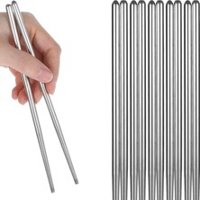 Odea Orret Home 5 Çift Paslanmaz Çelik Chopsticks – Metal Çin Yeme Çubuğu Seti, Kaymaz Sushi ve Noodle Çubuğu, Yeniden Kullanılabilir Makarna ve Yemek Çubuğu Takımı
