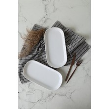 Odea Keramika Keramika Beyaz Noyan Kayık Tabak 28 cm 2 Adet 006