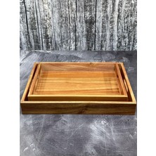 Odea Yzhome Küçük Boy Akasya Lüx Çay Kahve Servis Sunum Tepsisi Servis 35 * 25CM