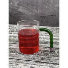 Odea Yzhome 450ML Borosilikat Cam Renkli Özel Kulplu Bardak Kupa Ofis Bardağı