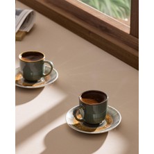 Odea Kleby Nouveau 2 Kişilik 4 Parça Kahve Fincan Seti - Yeşil/toprak - 90 ml