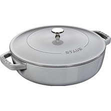 Odea Staub Chistera Yağmur Efektli Kapaklı Döküm Tencere, Gri, 24 cm