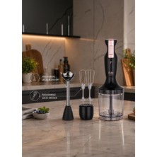 Odea Trinity 900 W Paslanmaz Çelik Blender Seti, Doğrayıcı ve Çırpıcı, Siyah