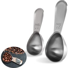 Odea Joyzzz Kahve Kepçesi, 2 Paket Yemek Kaşığı Kahve Kepçesi Kısa Saplı Ölçü Kaşığı, Dayanıklı Ölçü, Un, Şeker Için Paslanmaz Çelik (15ML ve 30ML)