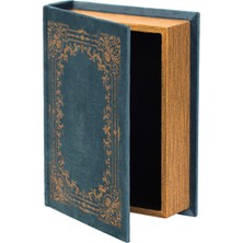 Odea Vintiquewise QI003691.B Kitap Şeklinde Dekoratif Saklama Kutusu, Mavi