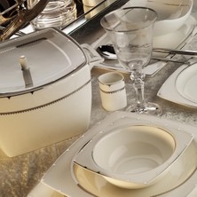 Odea Aryıldız Bone Square Platin 12 Kişilik 60 Parça Yemek Takımı