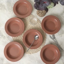 Odea Keramika Kahverengi Bella Yemek Tabağı 21 cm 6 Adet 605