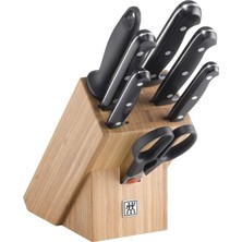 Odea Zwilling 34931-003-0 Twin Chef 2 Blok Bıçak Seti, Paslanmaz Çelik ve Ahşap, Siyah, 8 Parça