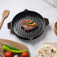 Odea Aryıldız Duo Cast Bombe Grill Tava Kahverengi 30 cm