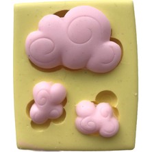 Odea 3 Lü Bulut Şeklinde Silikon Pasta ve Seker Hamuru Kalibi 4,5X3X0,5 cm