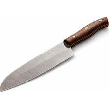 Odea Ch Woodlıne N690 Santoku Şef Bıçağı – Avusturya N690 Çelik, Ceviz Saplı, Ultra Keskin El Yapımı Mutfak Bıçağı, Et Balık ve Sebze Kesimi Için