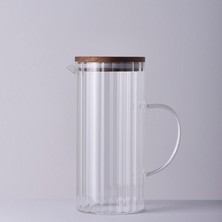 Odea Linens Stripe Roller Cam-Akasya Kapaklı 1300 ml Sürahi
