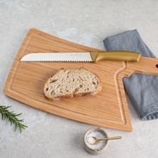 Odea Aryıldız Rexa Tırtıklı Ekmek Bıçak Gold 19 cm
