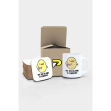 Odea Postermanya Belalı Civciv Yar Ben Belanın Ta Kendisiyim Komik Tasarımlı Baskılı Kupa Bardak Seti, Eğlenceli Özel Hediye Mug
