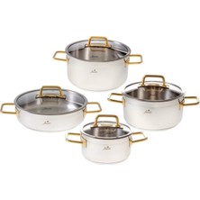 Odea Jumbo Modena 8 Parça Titanyum Gold Tencere Seti