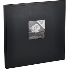 Odea Pioneer 30CM By 30CM Snapload Sewn Leatherette Frame Cover Memory Book, Black