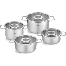 Odea Fissler Pure Collection 8 Parça Cam Kapak Çelik Tencere Seti
