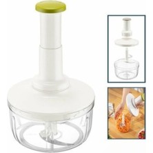 Odea Aee® 1.5 Litre Basmalı El Rondosu 3 Bıçaklı Büyük Boy Sebze Doğrayıcı Ipli Gerektirmeyen Manuel Rondo Soğan Sarımsak Biber Meyve Kuruyemiş Doğrayıcı Mutfak Robotu Bpa Free