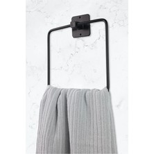 Odea Siyah Kare Havluluk - Ultra Güçlü Yapışkanlı Havluluk, Banyo ve Mutfak Kullanımına Uygun Lüks Havluluk