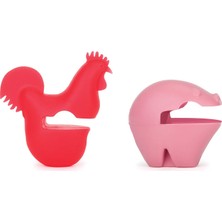 Odea Fox Run Silikon Tencere Klips Kaşıklık, 5 Cm, Kırmızı/pembe