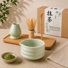 Odea 4lü Matcha Set Kase Kaşık Whisk Tutucu Bambu Whisk Çırpıcı ve Bambu Kaşık MT217