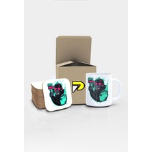 Odea Postermanya Lets Party Maymun Tasarımlı Baskılı Kupa Bardak Seti, Eğlenceli Özel Hediye Mug