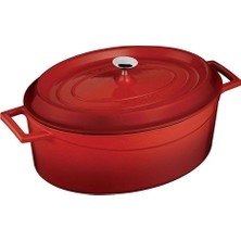 Odea Lava Signature Emailierten Dökme Demir Oval Dutch Oven – 4 – 1/4 Quart, Obsidian Siyah, Dökme Demir, Kırmızı, 5 Quart
