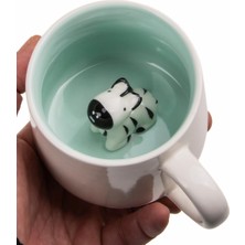 Odea Mukko Home 3D Porselen Kupa – Sevimli Zebra Figürlü, 350 Ml, Eğlenceli ve Şık Tasarım,mavi