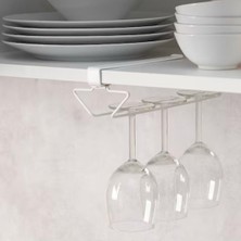 Odea Ikea 29 cm Rafa Takılabilen Kadeh Tutucu Raf Askısı, Çelik, Beyaz