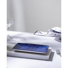 Odea Reve Bleu Mais Dikdörtgen Tabak - 22 cm - Mavi/beyaz