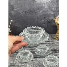 Odea Yzhome 12 Parça Boncuklu Cam Kase Kahvaltılık Tabak Çerezlik 8 * 6cm