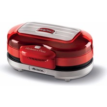 Odea Ariete Party Time Hamburger Makinesi Kırmızı 0205/00 - Hamburger Maker, 1200 Watt, Çift Yapışmaz Plakalar, Aynı Anda Üst Plakada 2 Sandviç Ekmeği Isıtma, Alt Plakada Köfte Pişirme Özelliği