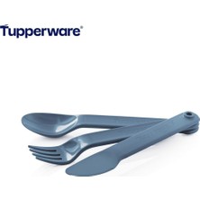 Odea Tupperware Kaşık Bıçak Çatal Mavi Servis Seti