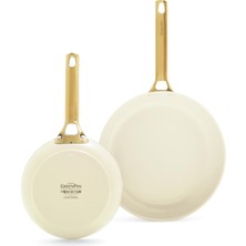 Odea Greenpan Padova Cream 2’li Tava Seti – 20 cm & 26 Cm, Thermolon™ Diamond Seramik Yapışmaz, Pfas’sız, Indüksiyon Uyumlu