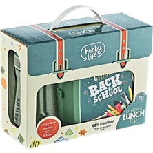 Odea Hobby Life Okul Seti – 530 ml Matara ve Bölmeli Beslenme Kutusu, Çocuklar Için Pratik ve Sağlıklı Seçim (Uzay Gri)