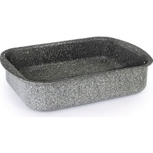 Odea Flonal Pietra Viva Taş Efektli Dikdörtgen Fırın Tavası Alüminyum, 25 Cm, Şeffaf