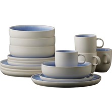 Odea Studio Round North Yemek Takımı, 4 Kişilik, Porselen Yemek Takımı, 16 Parça, Danimarka Tasarımlı Porselen Yemek Takımı, Bulaşık Makinesinde Yıkanabilir ve Mikrodalga Fırına Uygun, Shiny River